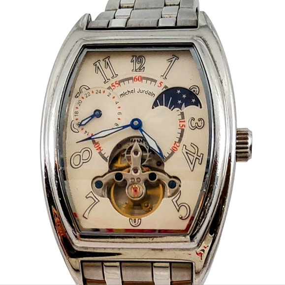 MICHEL JURDAIN MEN'S AUTOMATIC SUN/MOON PHASE WATCH - Picture 3 of 15
